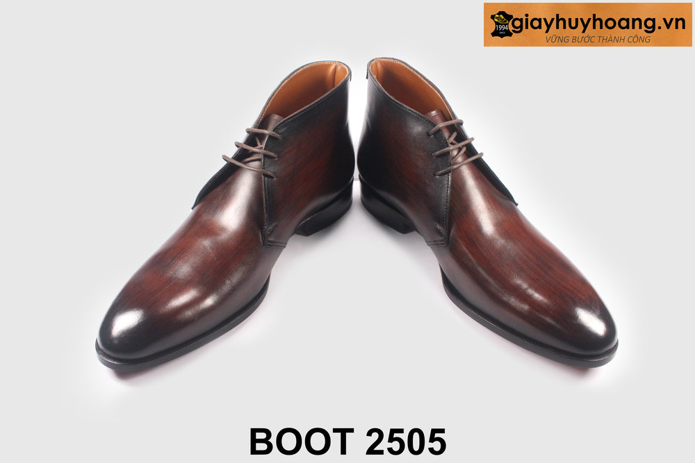 giay-da-nam-cong-so-thu-cong-boot-2505-04 Giày da nam cổ lửng trẻ trung màu nâu boot 2505 003