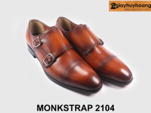 Giày da nam cài khóa màu bò Monkstrap 2104 004