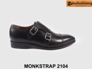 Giày da nam công sở không dây Monkstrap 2104 đen 001
