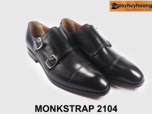 Giày da nam công sở không dây Monkstrap 2104 đen 004