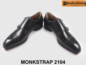 Giày da nam công sở không dây Monkstrap 2104 đen 003