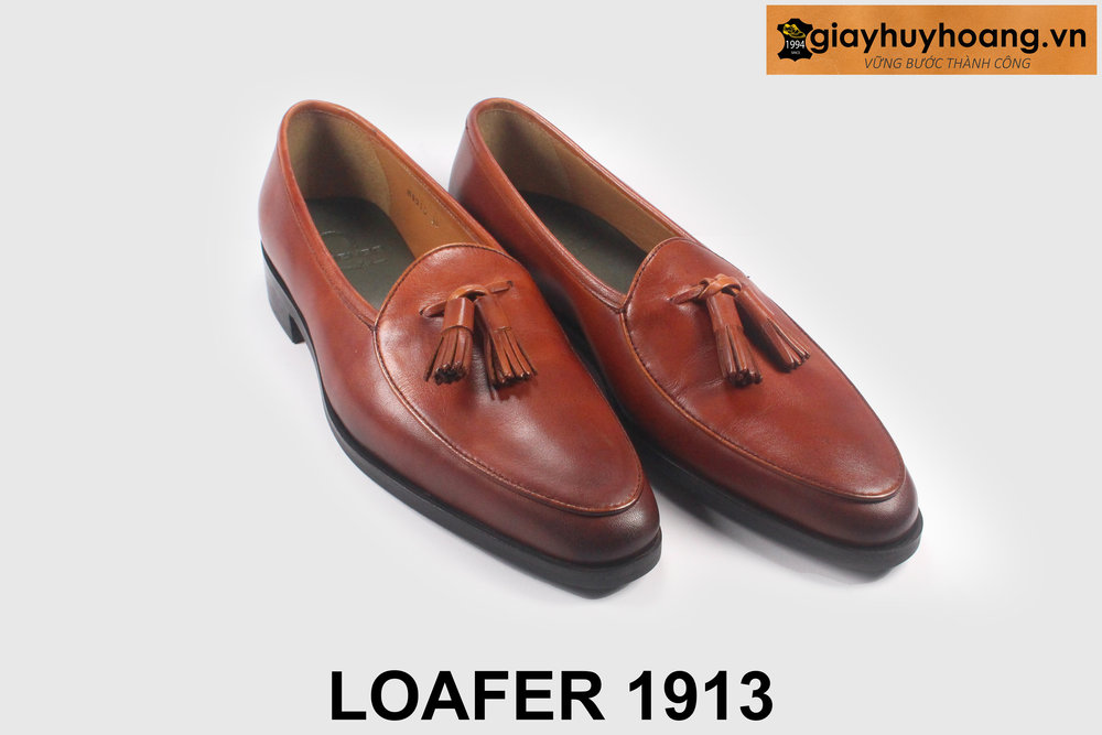 giay-luoi-da-nam-cong-so-thu-cong-loafer-1930-08 Giày lười nam chuông tua rua màu bò trẻ trung Loafer 1913 004