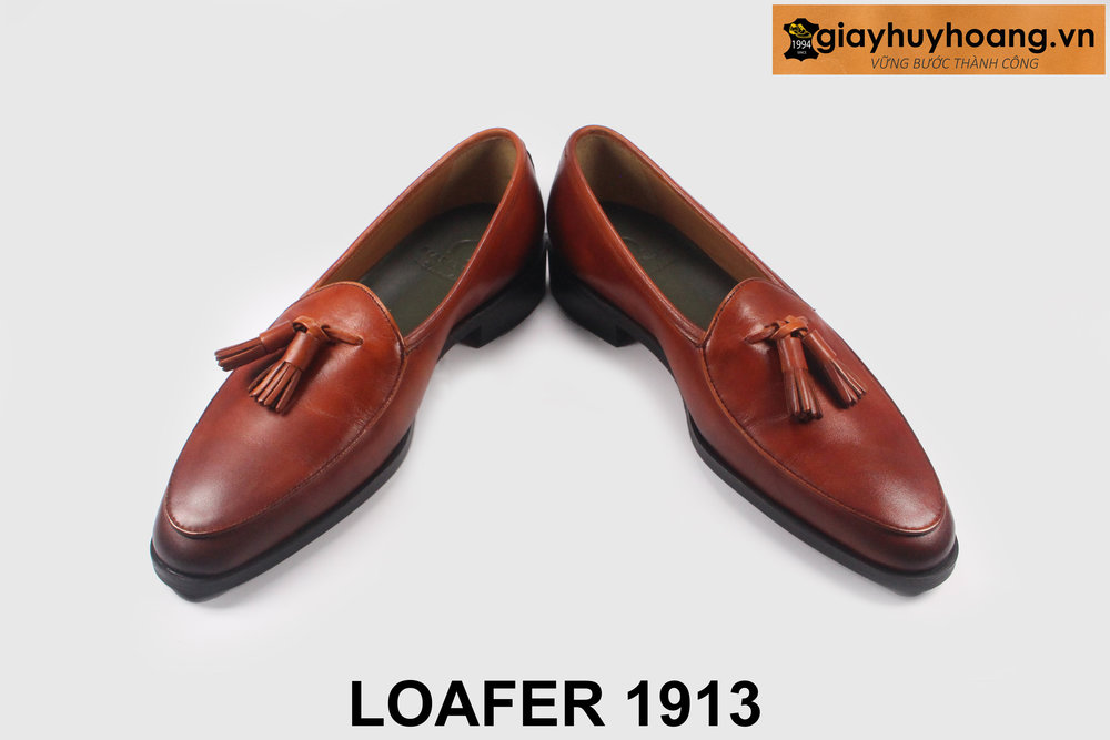 giay-luoi-da-nam-cong-so-thu-cong-loafer-1930-09 Giày lười nam chuông tua rua màu bò trẻ trung Loafer 1913 003