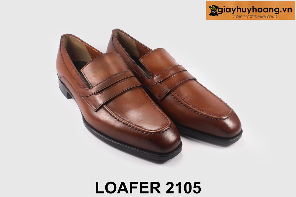 giay-luoi-da-nam-cong-so-thu-cong-loafer-2105-03 Giày lười nam màu bò trẻ trung sang trọng 2105 004