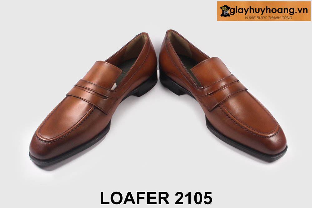 giay-luoi-da-nam-cong-so-thu-cong-loafer-2105-04 Giày lười nam màu bò trẻ trung sang trọng 2105 003