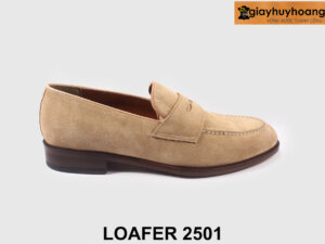 Giày lười da lộn nam màu be sang trọng Loafer 2501 001