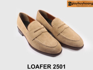 Giày lười da lộn nam màu be sang trọng Loafer 2501 004