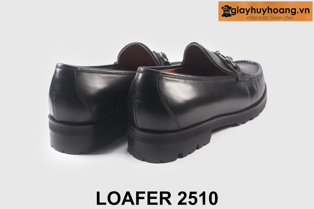giay-luoi-da-nam-cong-so-thu-cong-loafer-2510-05 Giày lười nam đế cao su gai màu đen Chunky loafer 2510 003