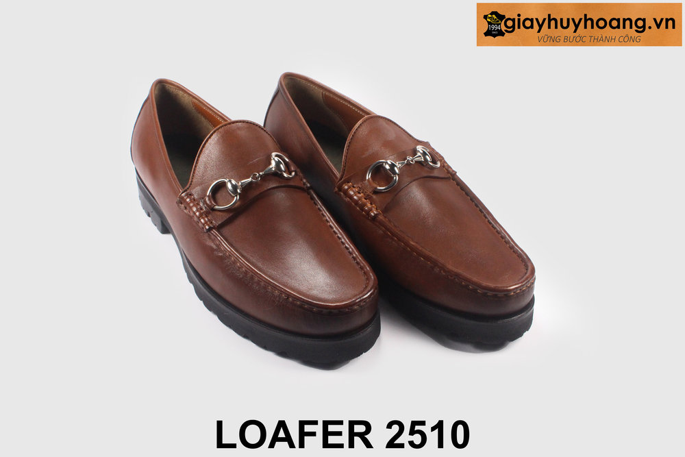 giay-luoi-da-nam-cong-so-thu-cong-loafer-2510-08 Giày lười nam trẻ trung có khóa màu nâu Chunky loafer 2510 004