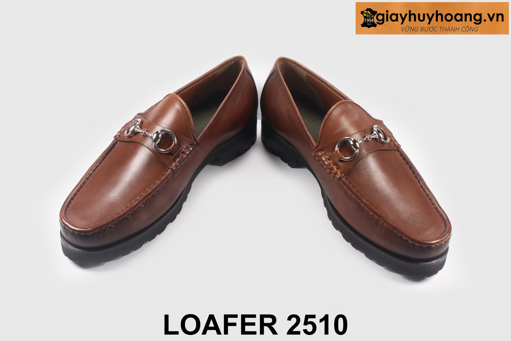 giay-luoi-da-nam-cong-so-thu-cong-loafer-2510-09 Giày lười nam trẻ trung có khóa màu nâu Chunky loafer 2510 003