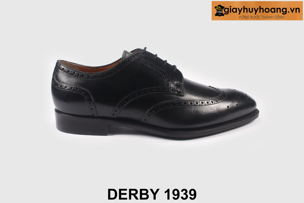 giay-tay-da-nam-cong-so-thu-cong-derby-1939-01 Giày tây nam Derby Wingtips màu đen sang trọng 1939 001