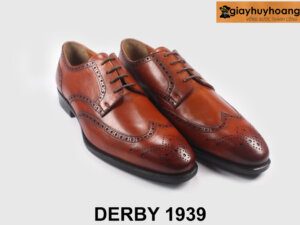 Giày derby da nam đục lỗ họa tiết màu bò 1939 004