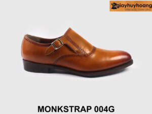Giày da nam cao cấp màu bò 1 khóa cài Monkstrap 004G 001