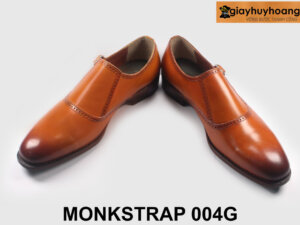 Giày da nam cao cấp màu bò 1 khóa cài Monkstrap 004G 0032