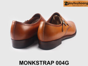 Giày da nam cao cấp màu bò 1 khóa cài Monkstrap 004G 002