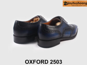 Giày tây nam thủ công xanh Patina navy Wingtips Oxford 2503 002