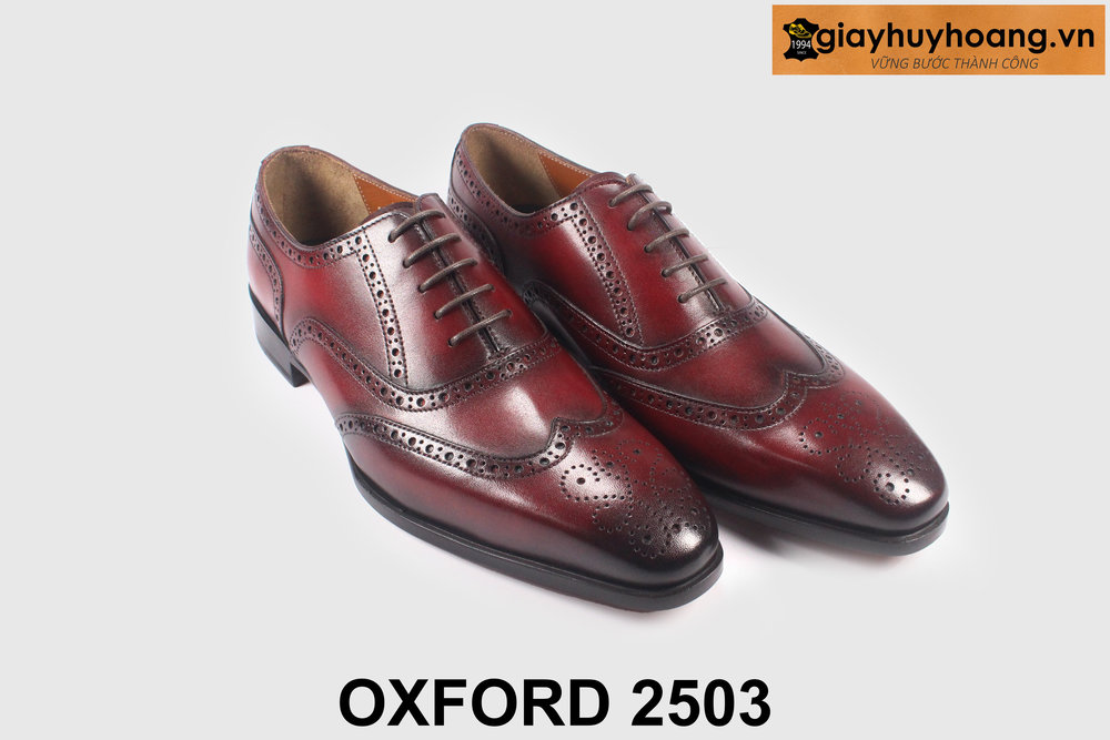 giay-tay-da-nam-cong-so-thu-cong-oxford-2503-03 Giày da nam công sở màu đỏ đô Wingtips Oxford 2503 004