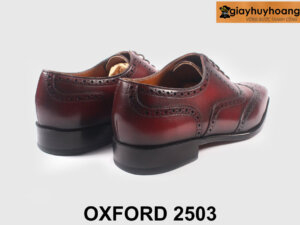 Giày da nam công sở màu đỏ đô Wingtips Oxford 2503 002