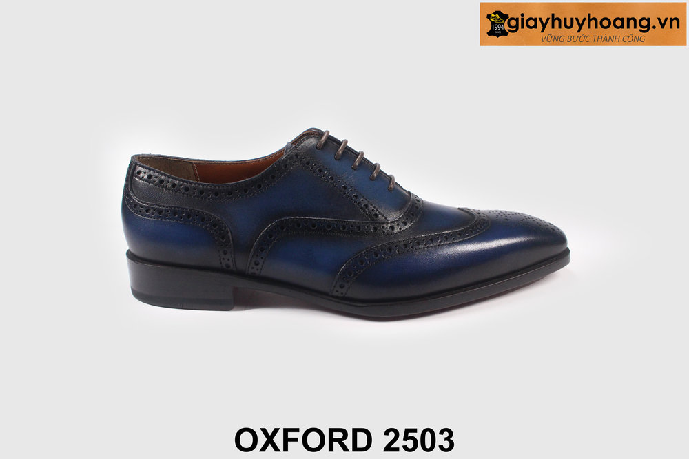giay-tay-da-nam-cong-so-thu-cong-oxford-2503-06 Giày tây nam thủ công xanh Patina navy Wingtips Oxford 2503 001