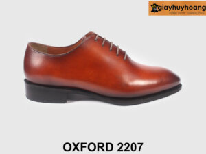 Giày tây nam cao cấp trơn miếng liền màu bò Oxford 2207 001