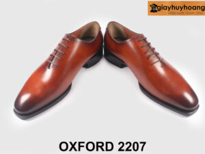 Giày tây nam cao cấp trơn miếng liền màu bò Oxford 2207 002